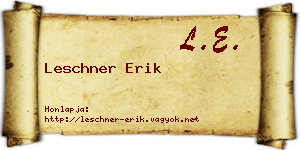 Leschner Erik névjegykártya